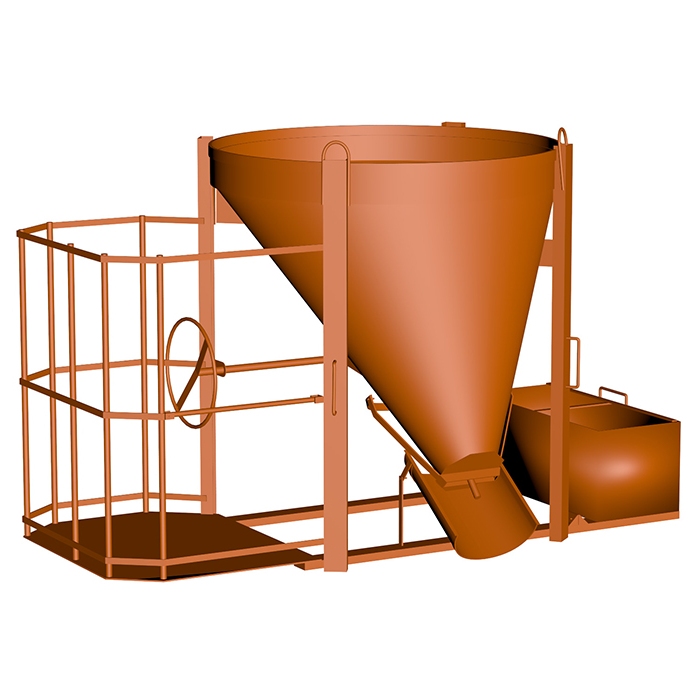 Pojemnik do betonu skośny z podestem