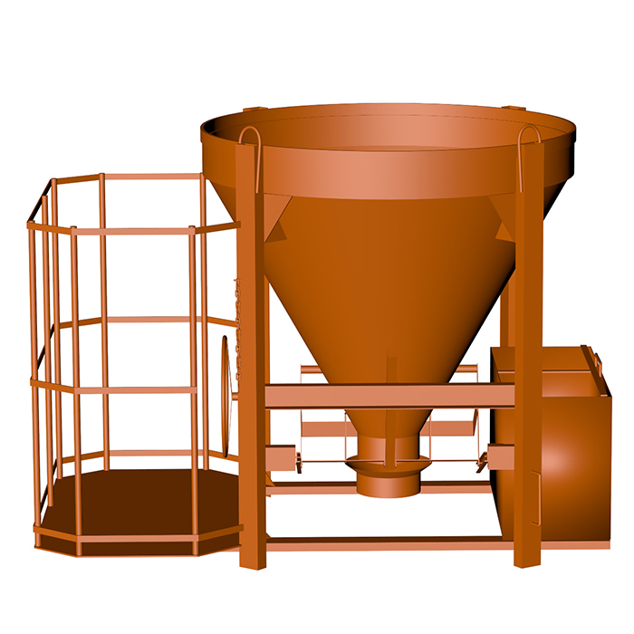 Concrete container with the straight outflow and the platform